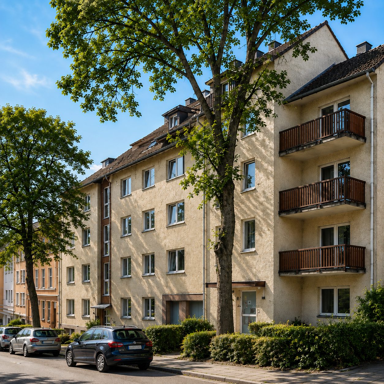Mehrfamilienhaus mit Walmdach